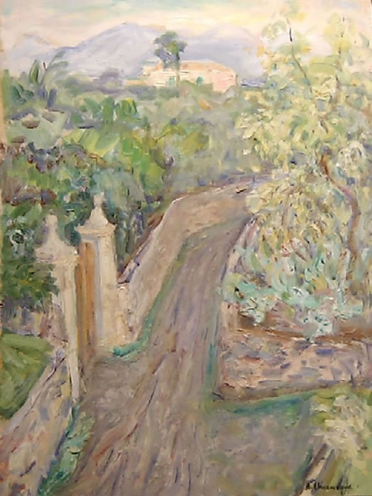 Stradina dall alto (zona vesuviana), sd 1947-’54, olio, Napoli, collezione privata